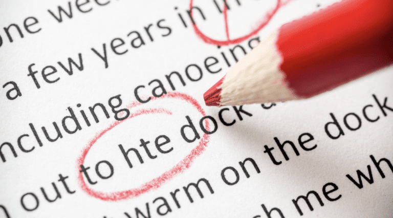 red lining a book